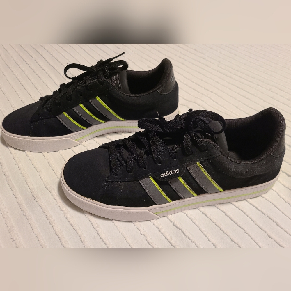 Men's Adidas Black and Green Sneakers